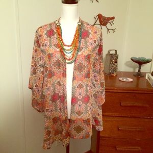 Forever 21 Sheer Flowy Cardigan 2X/3X